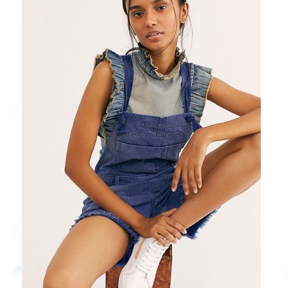 🆕 Free People Blue Feel The Love Shortalls